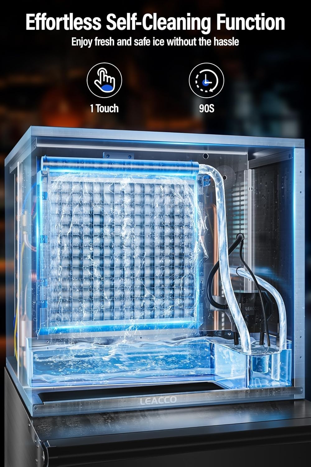 Commercial Ice Maker Machine 680LBS/24H, 1200W Industrial Ice Machine with 560LB
