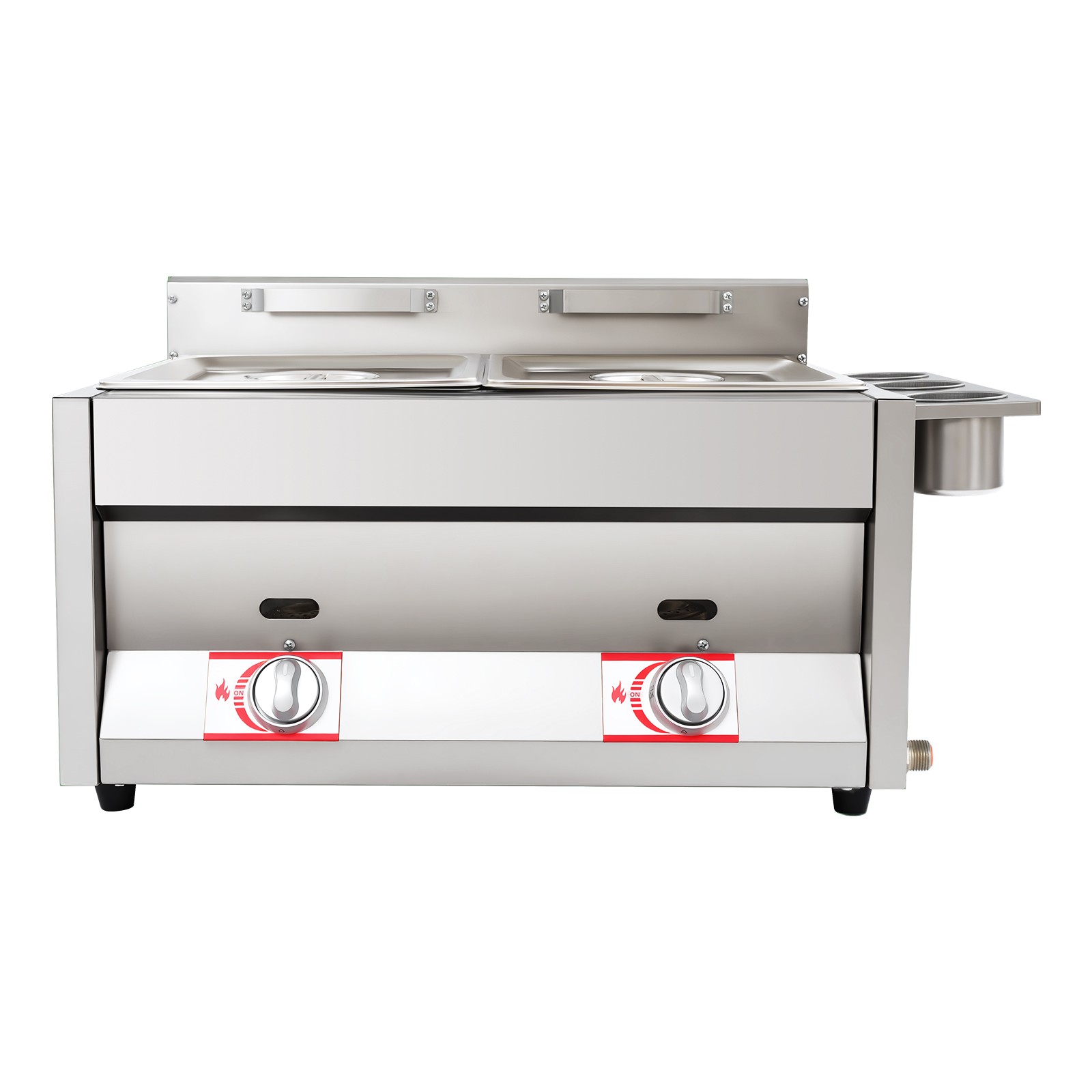 23.74*18.11*13.18″ Silver Commercial Dual Tank Kitchen Deep Fryer W/ Basket& Lid