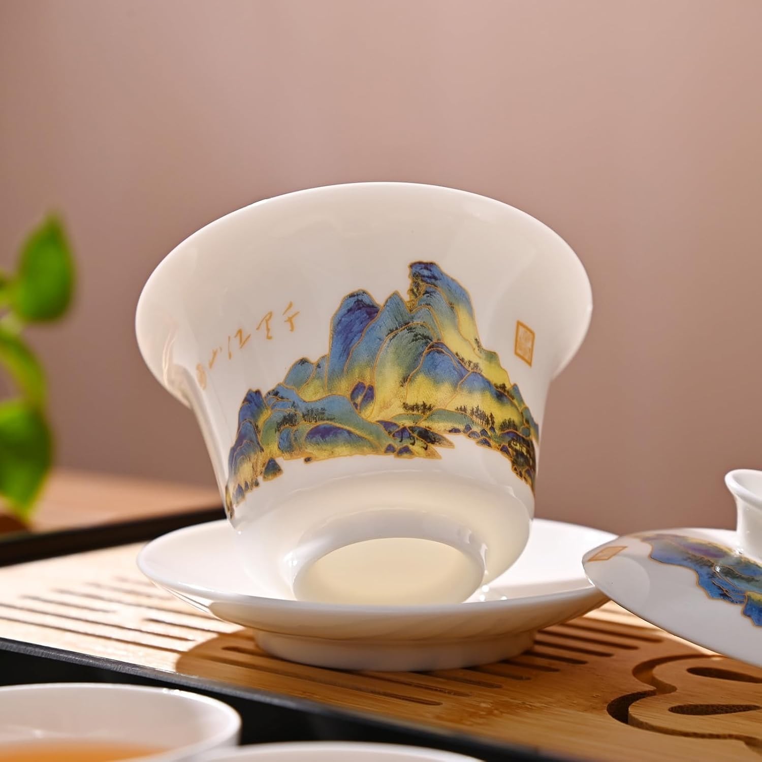 Chinese Tea Set Traditional, Chinese Kung Fu Tea Set for Adults, Gaiwan Tea Set