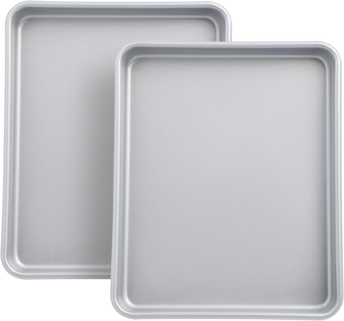 2-PACK Toaster Oven Pans for Baking,Shinsin 11 inches, Silver-11*9*1 inch