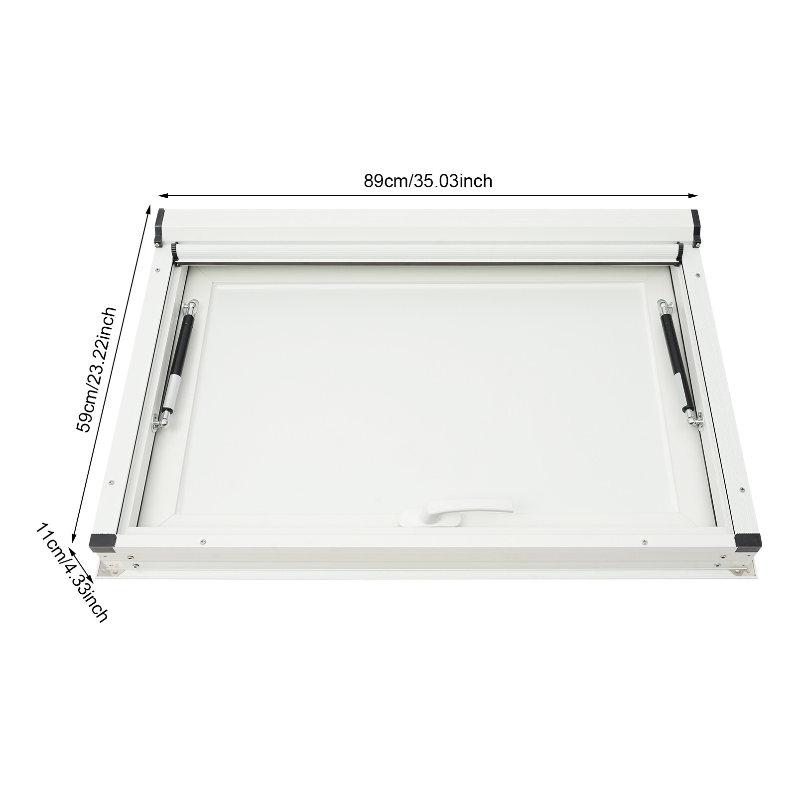 35×23 In Food Truck Concession Stand Serving Window 85° Open with Screen Window