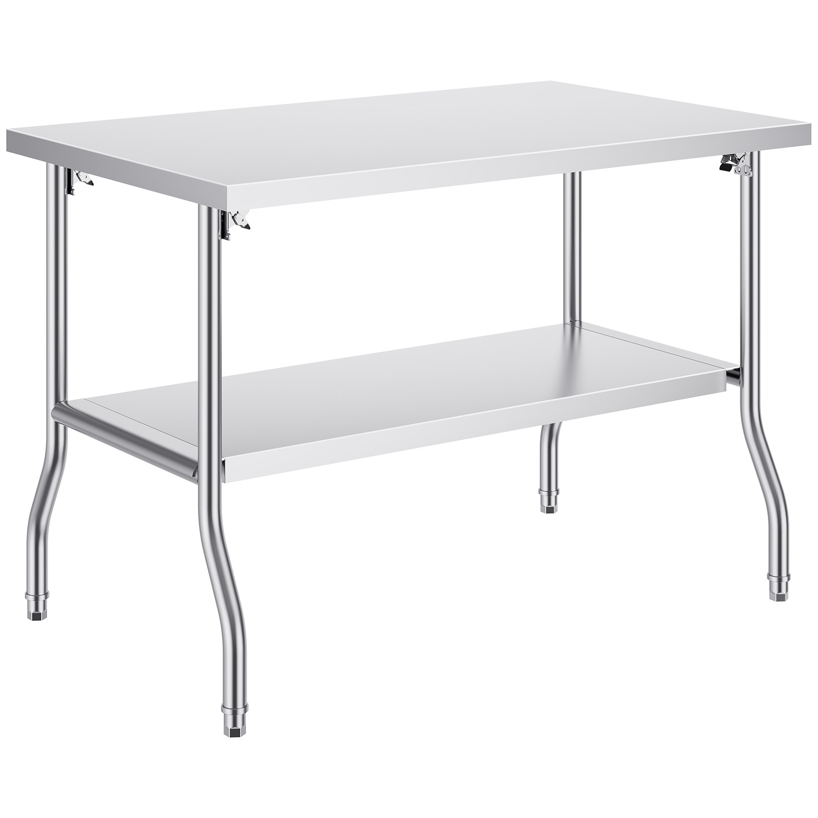 Folding Work Prep Table Stainless Steel with Undershelf -48 x 30 in.