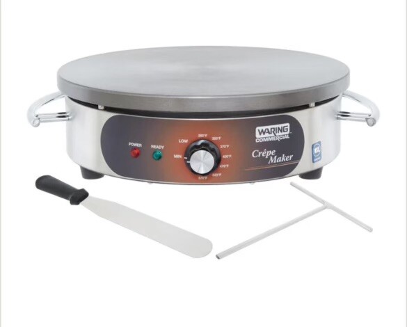 Waring 16″ Electric Crepe Maker (WSC165BX) with Spatula and Batter Spreader