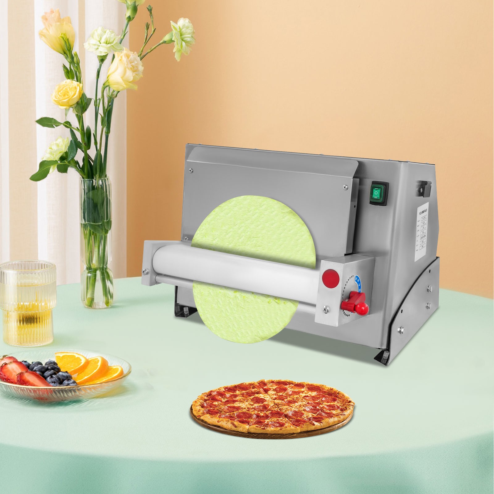 1mm-5.5mm Automatic Pizza Press Shaping Machine Electric Pizza Dough Machine