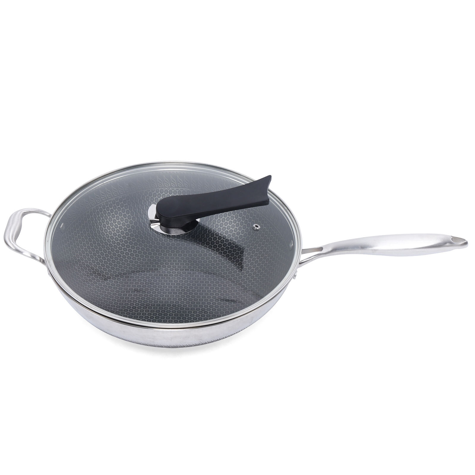 Stainless Steel Wok 316 Grade with Etching and Polishing 34cm Diameter