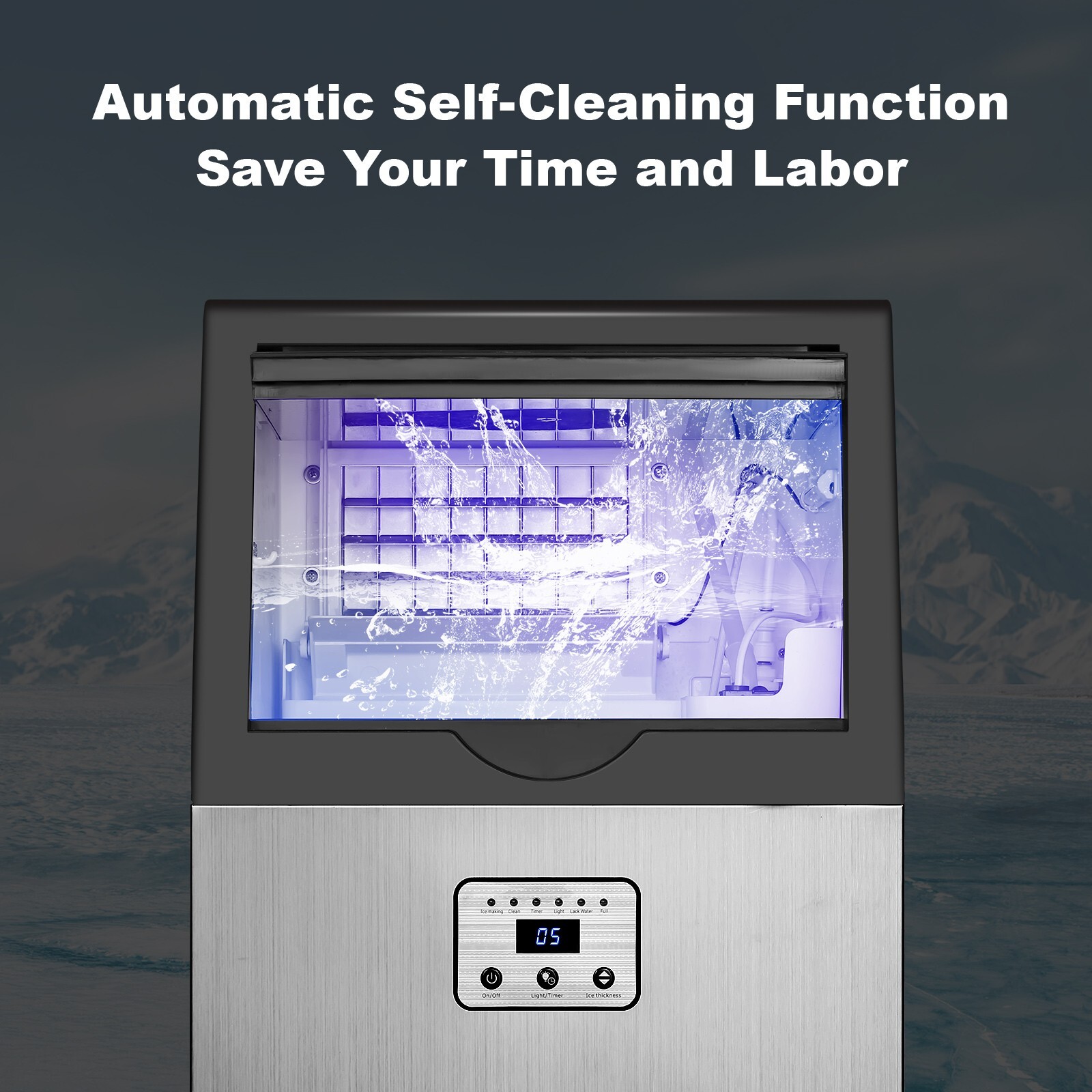 Built-in Commercial Ice Maker 100lbs Stainless Steel Bar Restaurant Cube Machine