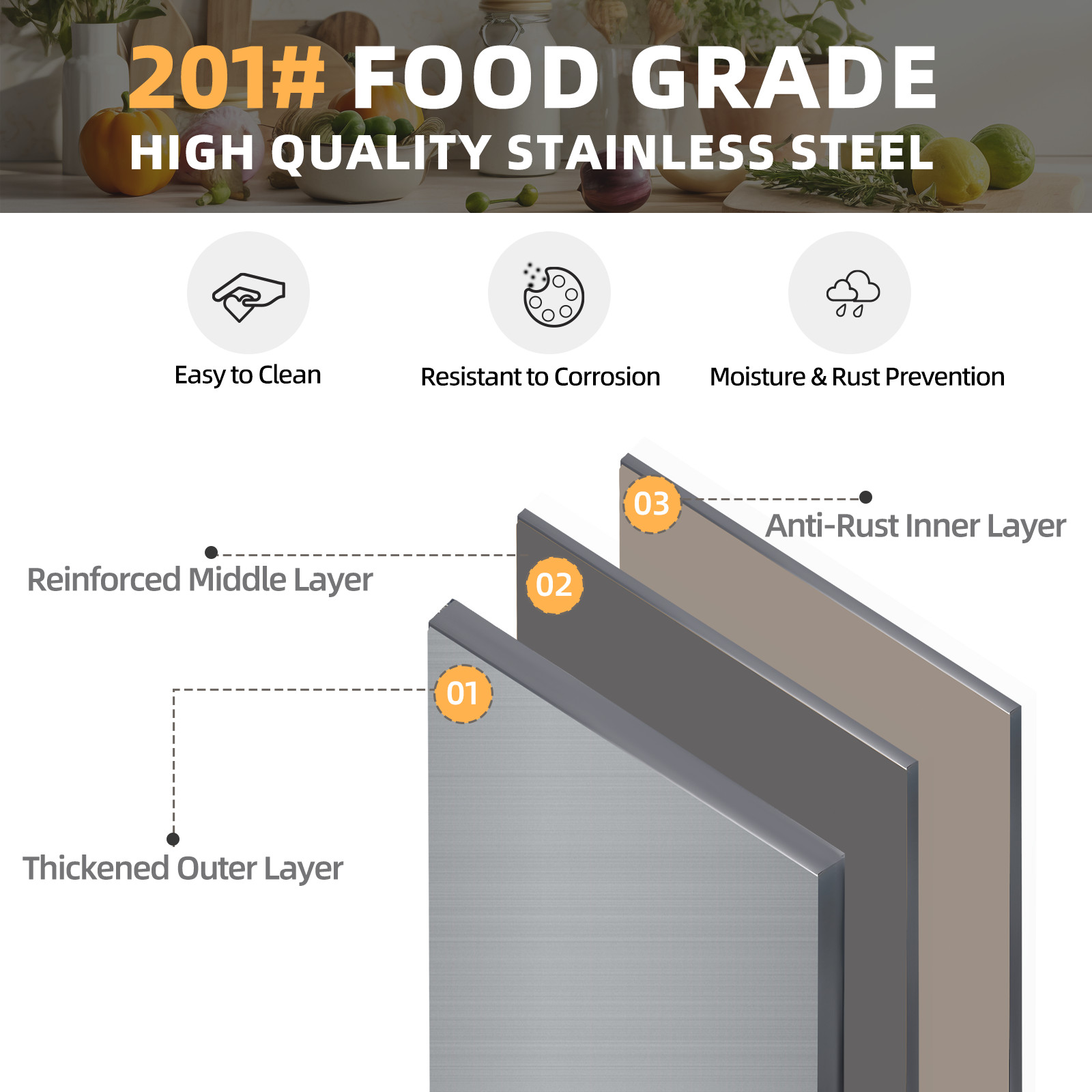 48″x24″ Stainless Steel Work Table Metal Prep Table 2 Adjustable Shelves Kitchen