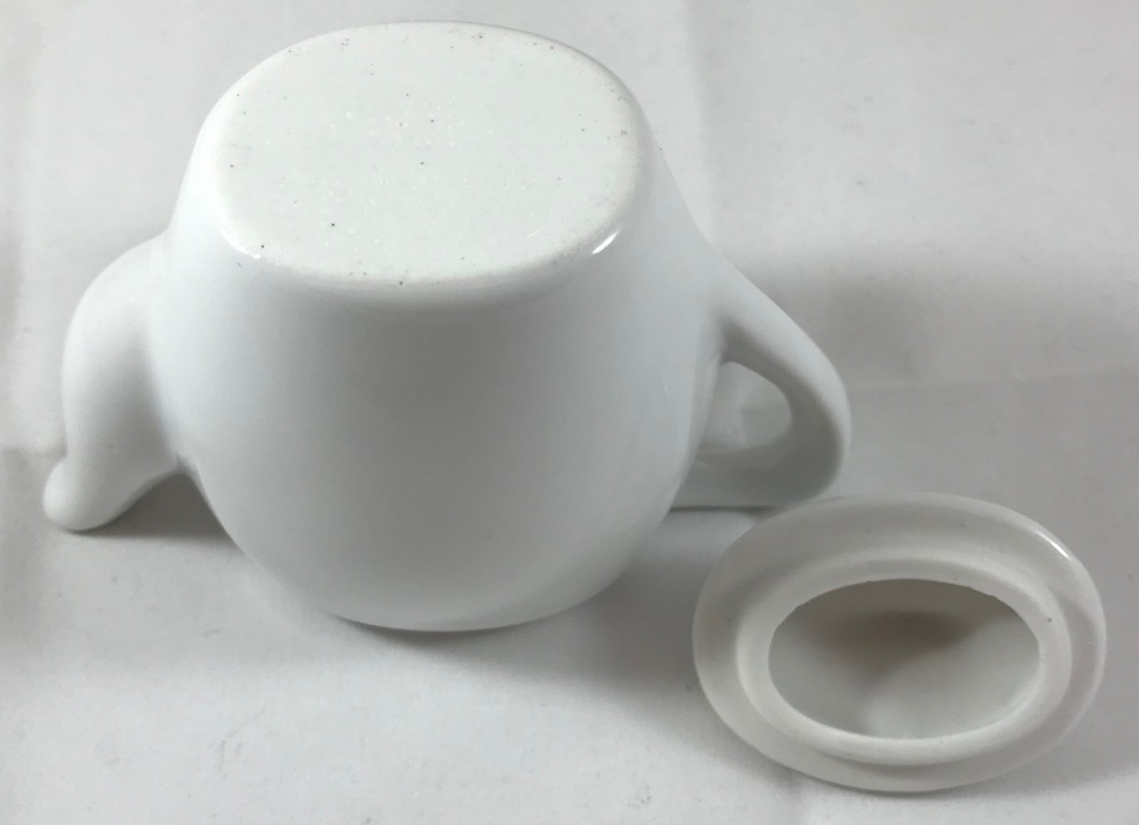 Mini Coffee Pots(s) and Lids Oval White Porcelain Child’s Tea Set or Condiments