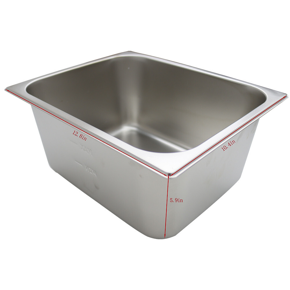 5-Pan 1/2 Size 6″ deep Stainless Countertop Bain-Marie Buffet Food Warmer 110V