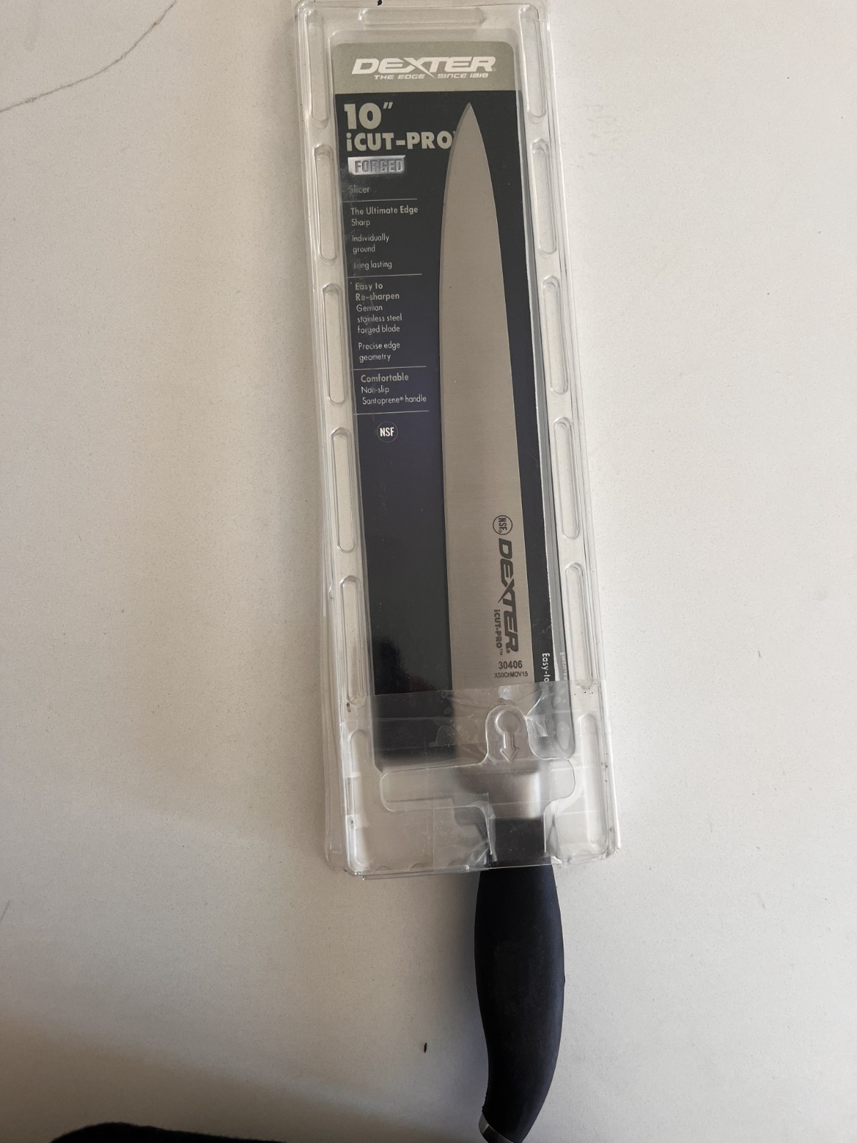 Dexter Russell 30406 iCut Pro 10″ Forged Slicer Knife with Santoprene Handle