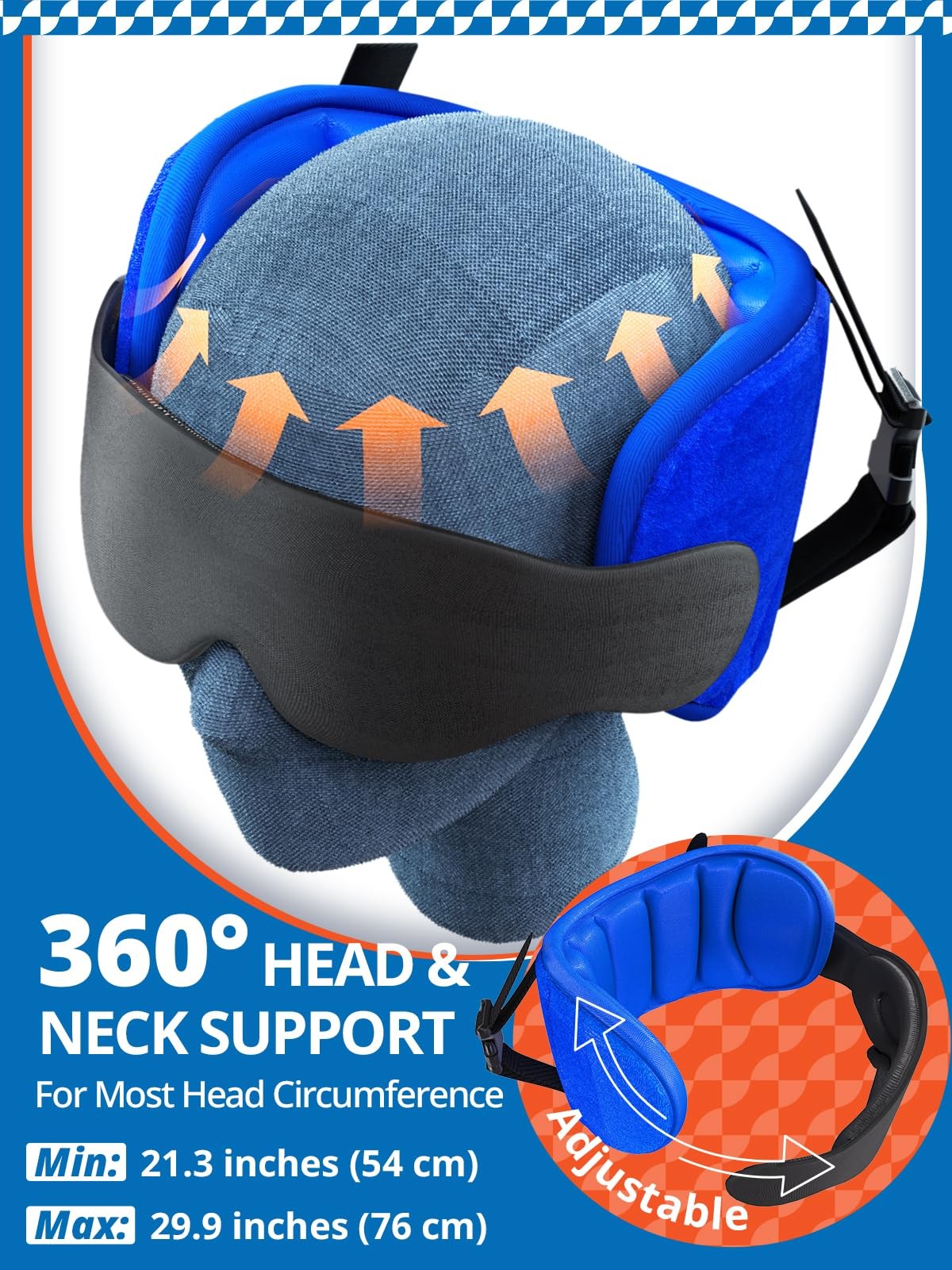 SARISUN Travel Pillows for Airplanes with Sleep Eye Mask, Chin Strap, Airplane P