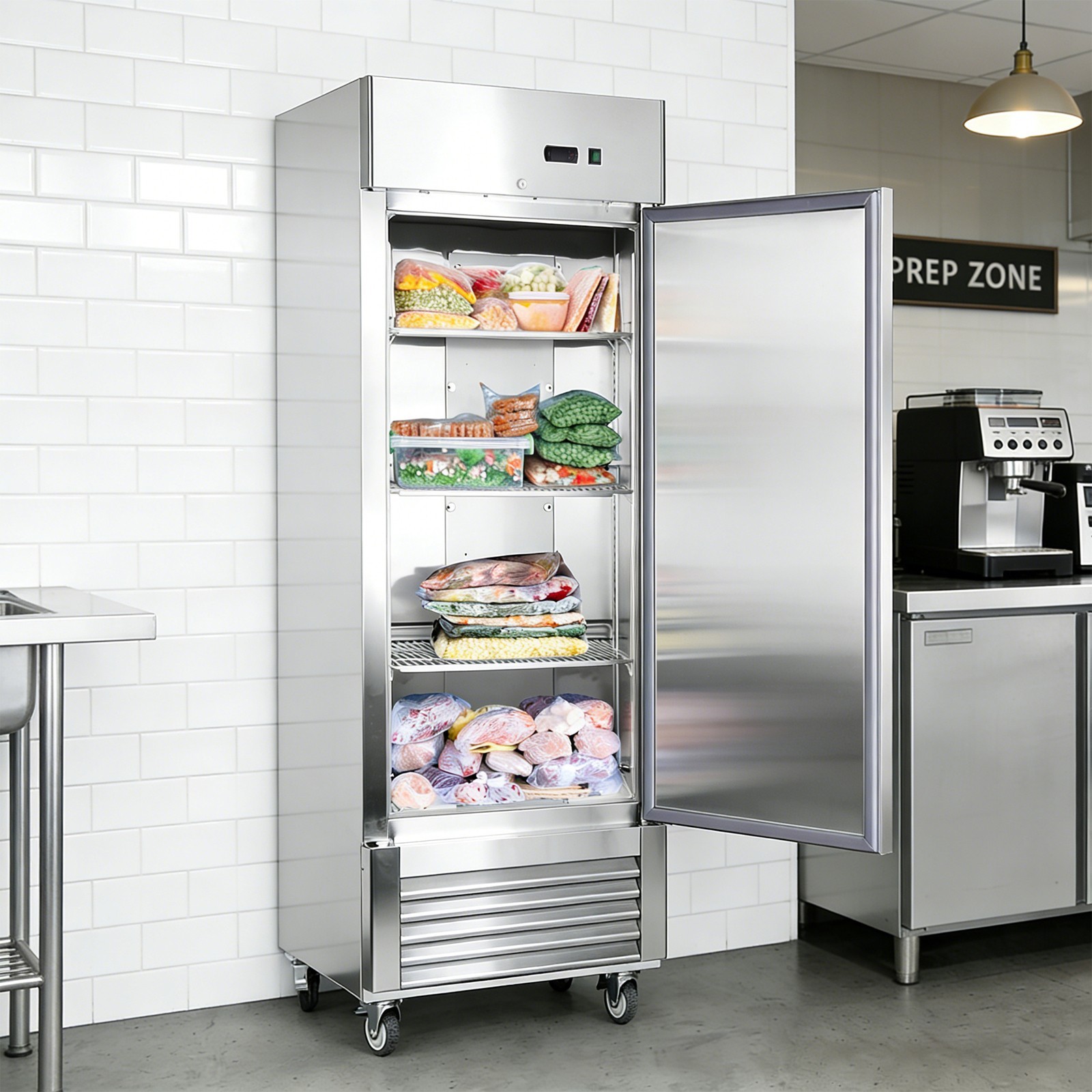 27»W Commercial Freezer |18.7 Cu.ft Reach-in 1 Solid Door Upright Freezer