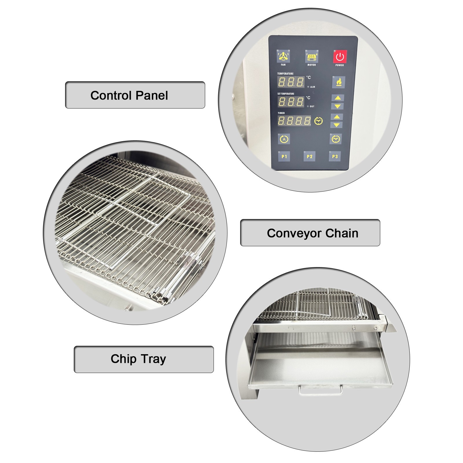 220V 3PH 9KW 15″ Countertop Conveyor Pizza Oven Baking Electric Oven 41-752℉