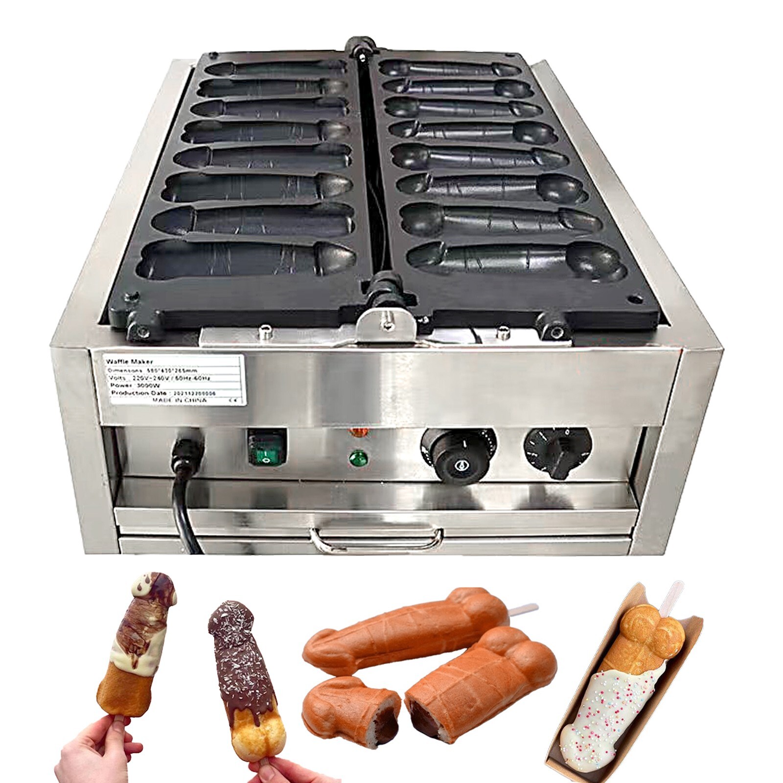 Kolice Commercial Strange Shape Waffle Machine Waffle Sticks Maker-8 Sticks