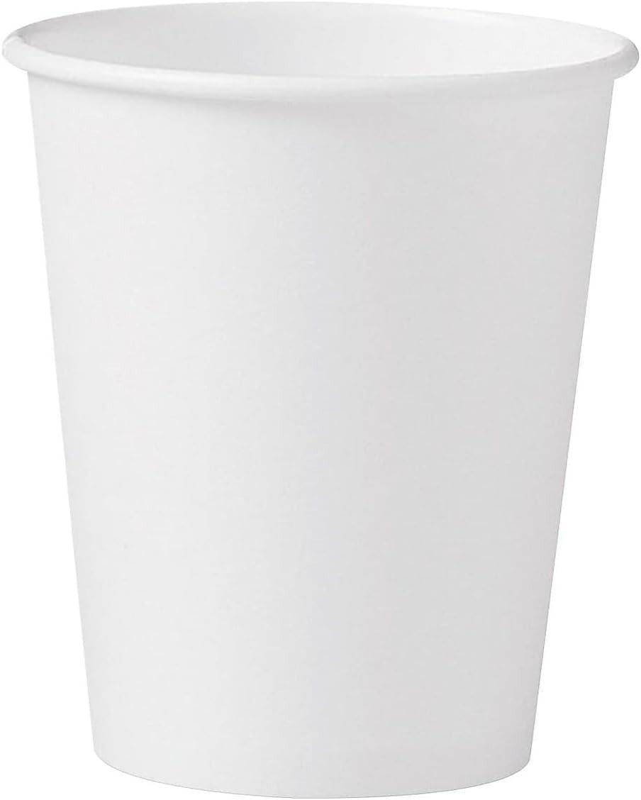 Dart Solo 370W-2050 Single-Sided Poly Paper Hot Cup White 10 oz (Pack of 1000)
