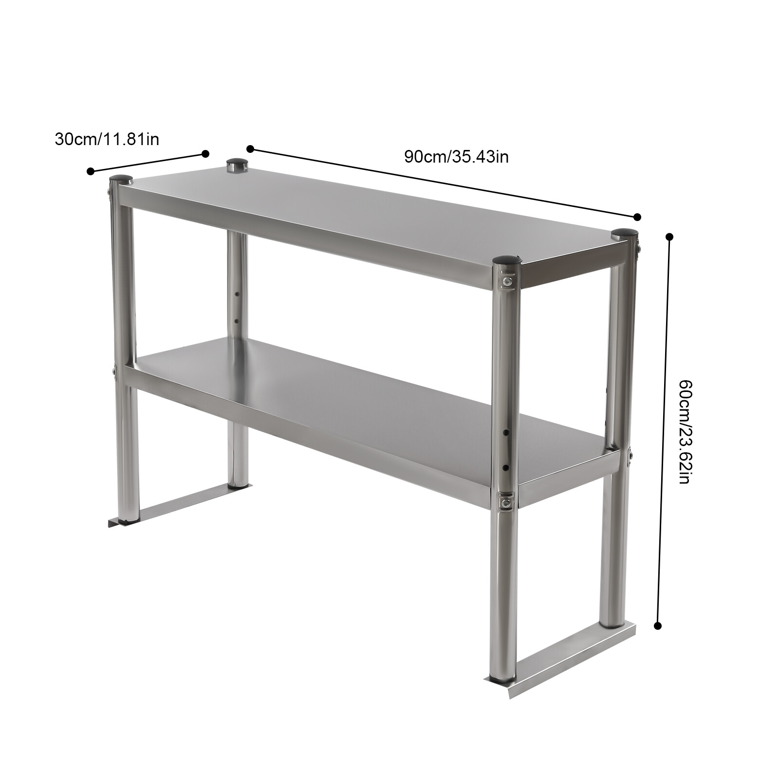 12″x36″ Stainless Steel Commercial Wide Double shelf for Prep Table w/Accessorie