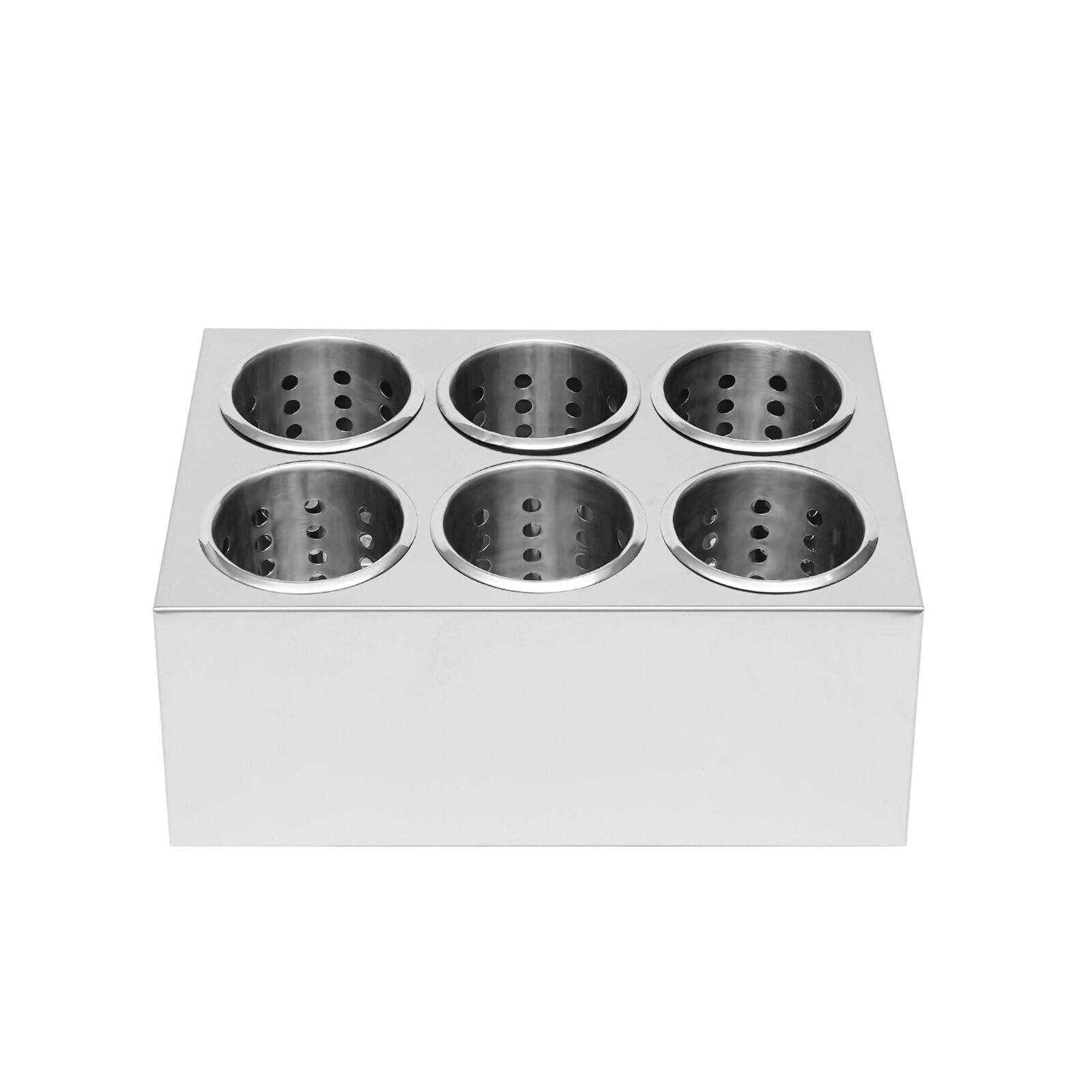 6-Grids Flatware Cylinder Holder Kitchen Utensils Storage Organizer Stainless