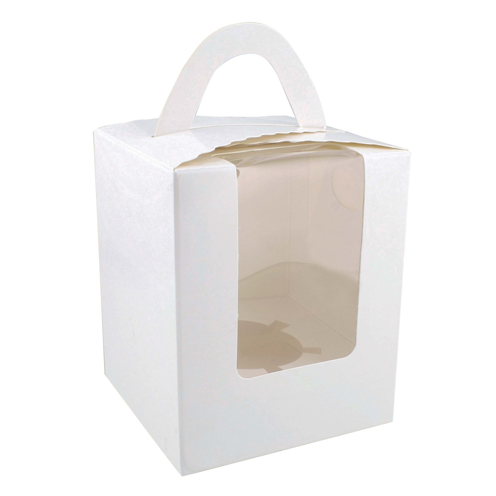Spec101 Cupcake Containers 100pk – Individual White Cupcake Box with Inserts