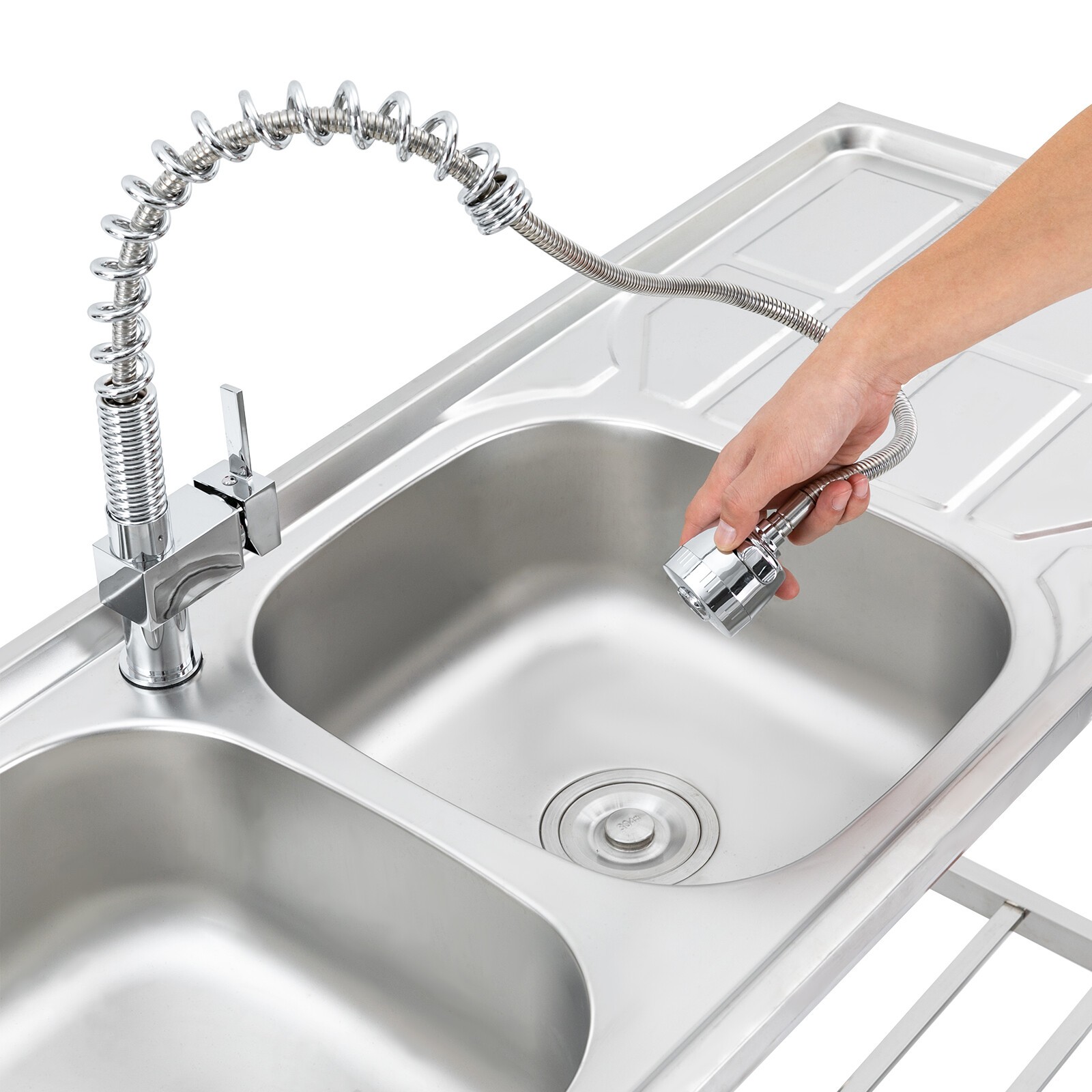 Commercial Utility Prep Sink 2Compartment Stainless Steel KitchenPrep Work Table