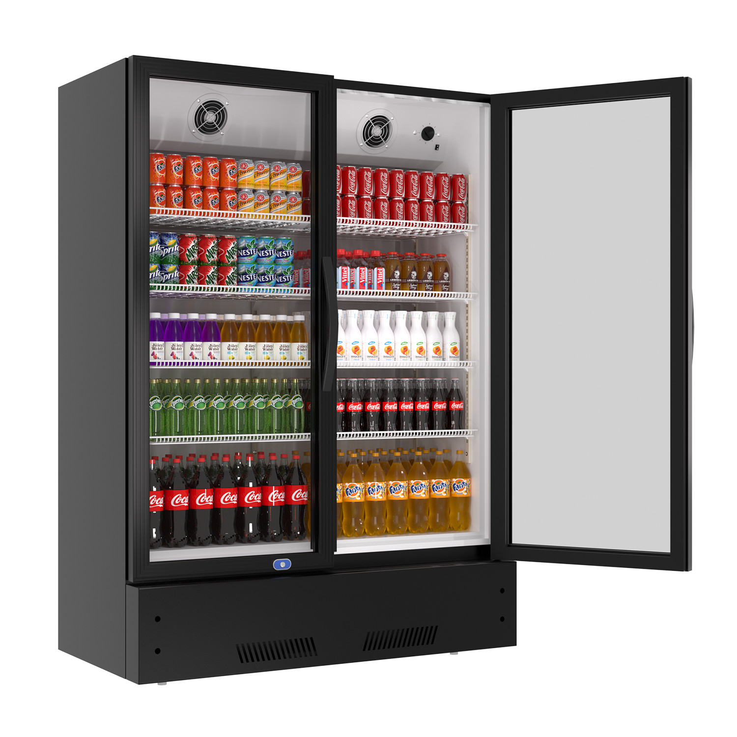 Commercial 2 Glass Door Merchandiser Refrigerator Display Cooler Fridge 36 Cu.ft