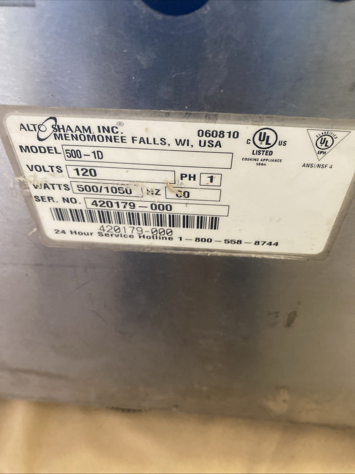Pre-Owned Hot Dog Bun Warmer Alto Shaam 500-1D Halo Heat TESTED