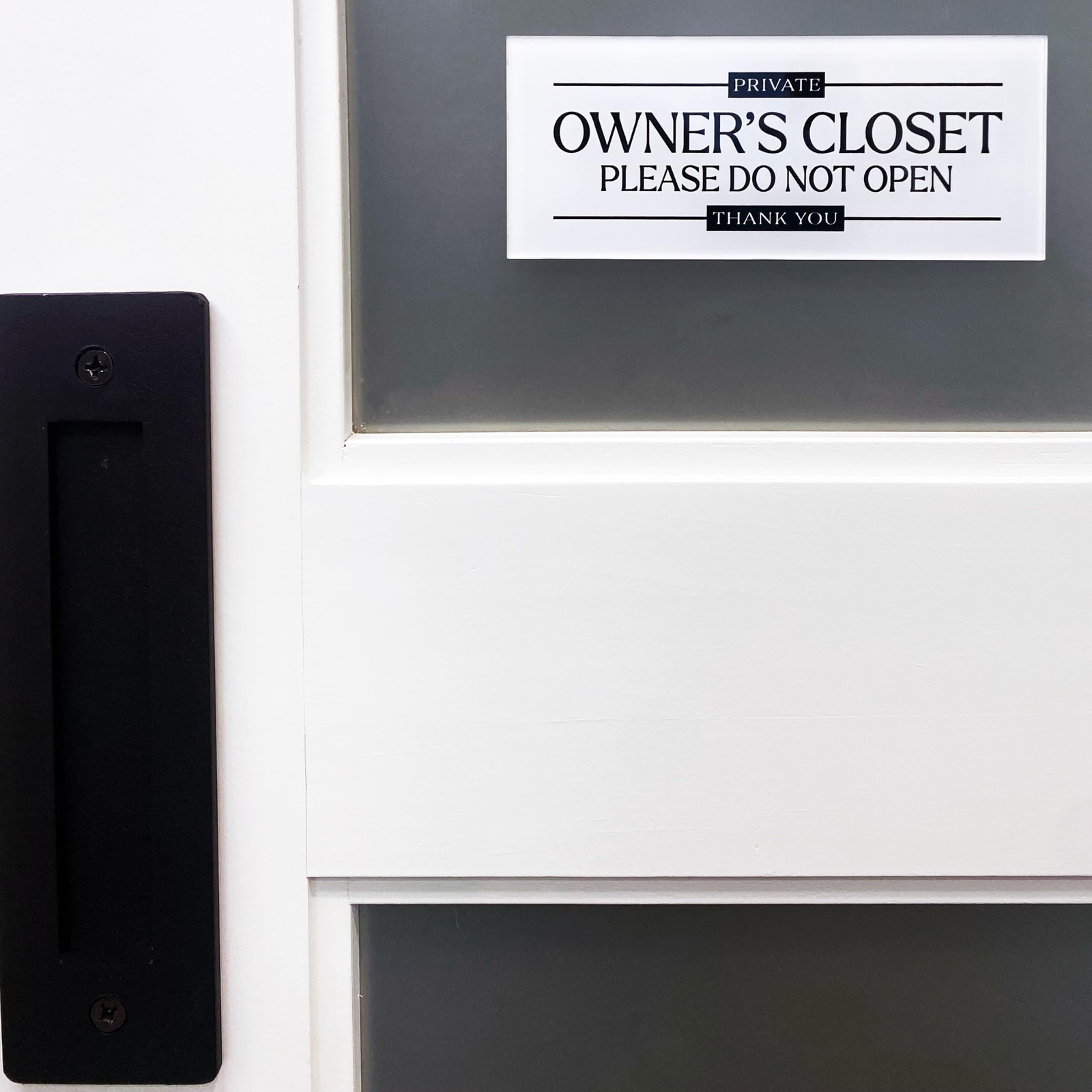Acrylic 2.5×6 Owners Closet Sign, No Guest Access Sign 2.5×6,