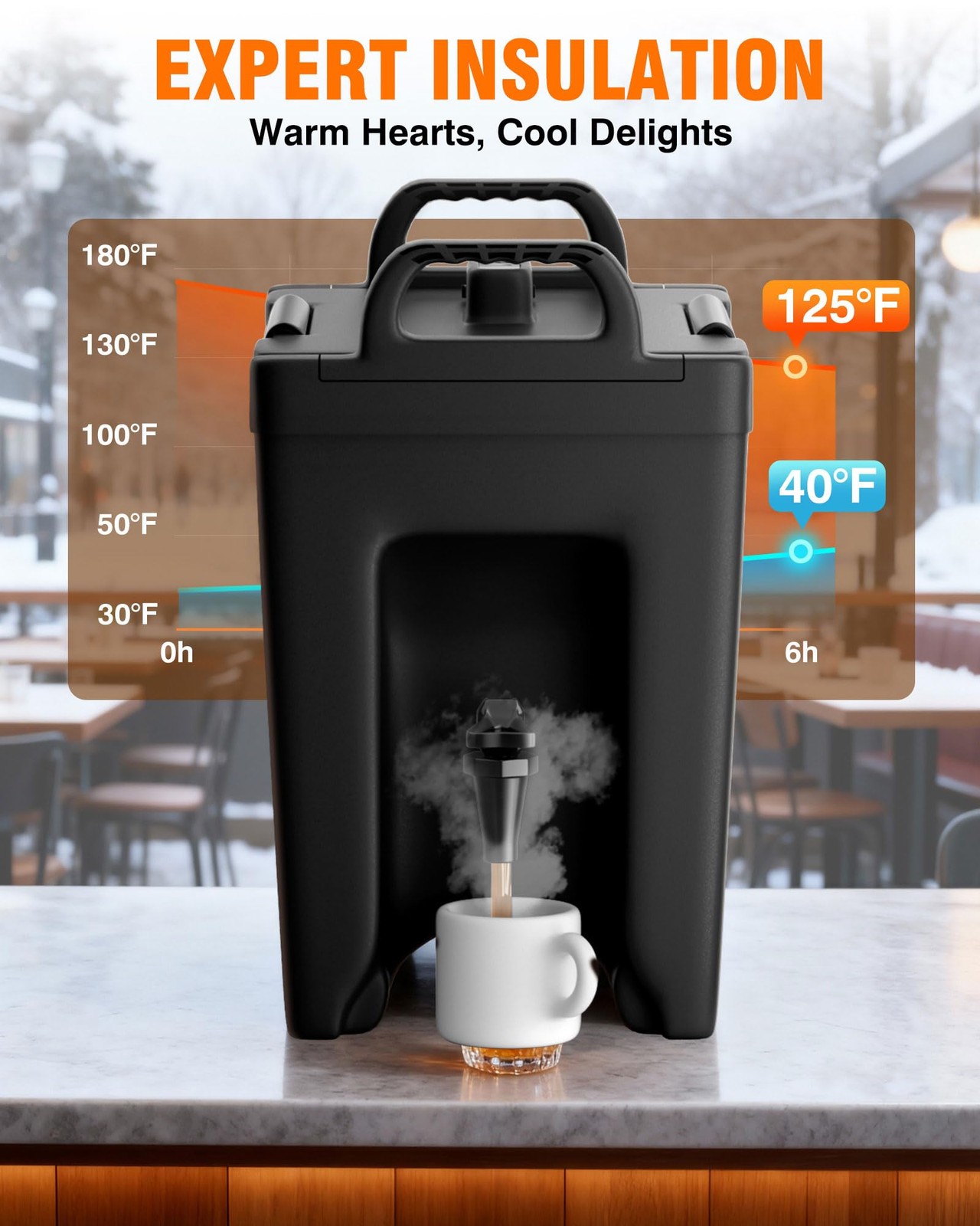 Pyy Insulated Beverage Dispenser 2.5 – Hot And Cold Drink Water Pitcher Coffee