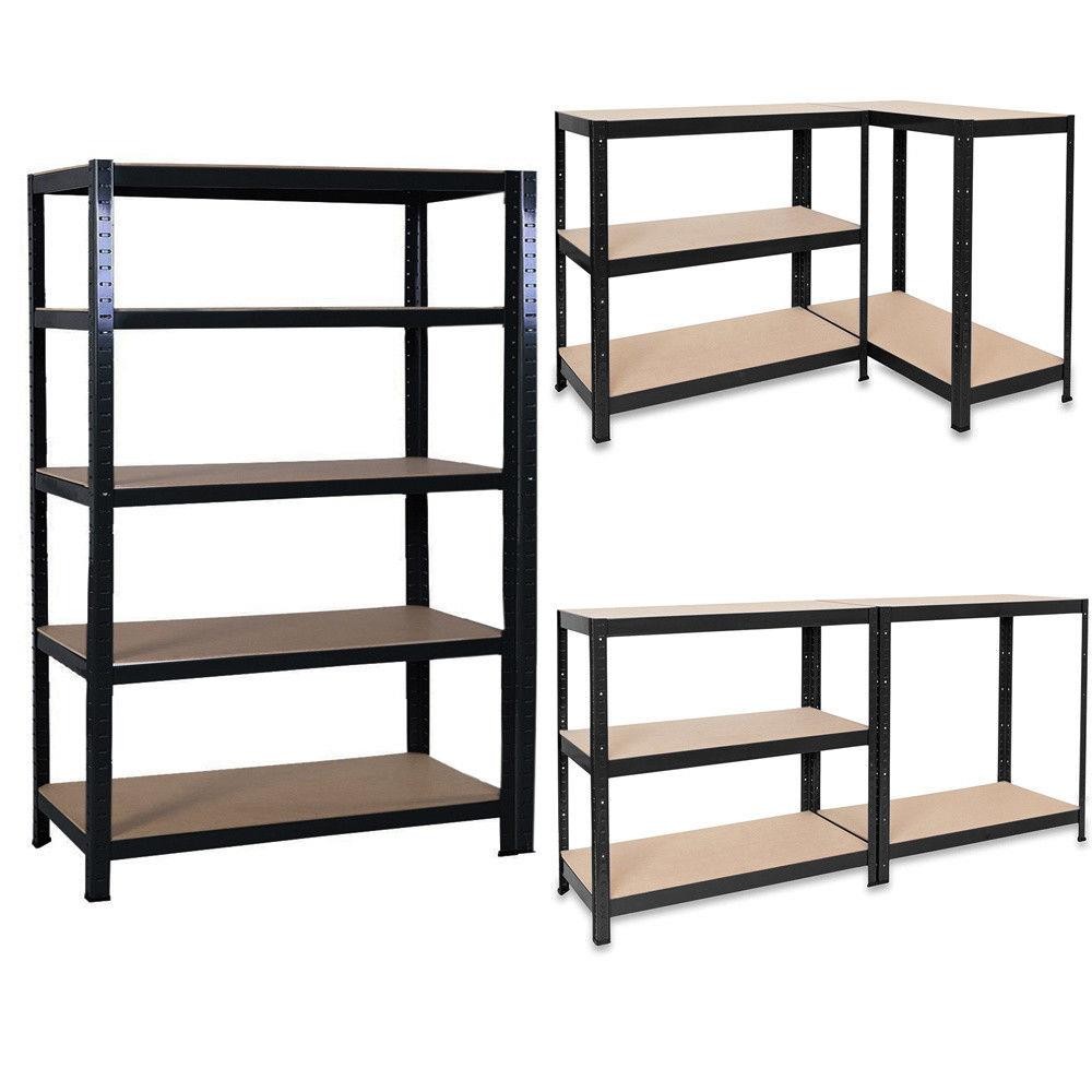 6 Size Heavy Duty Shelf Garage Steel Metal Storage 5 Level Adjustable Shelf