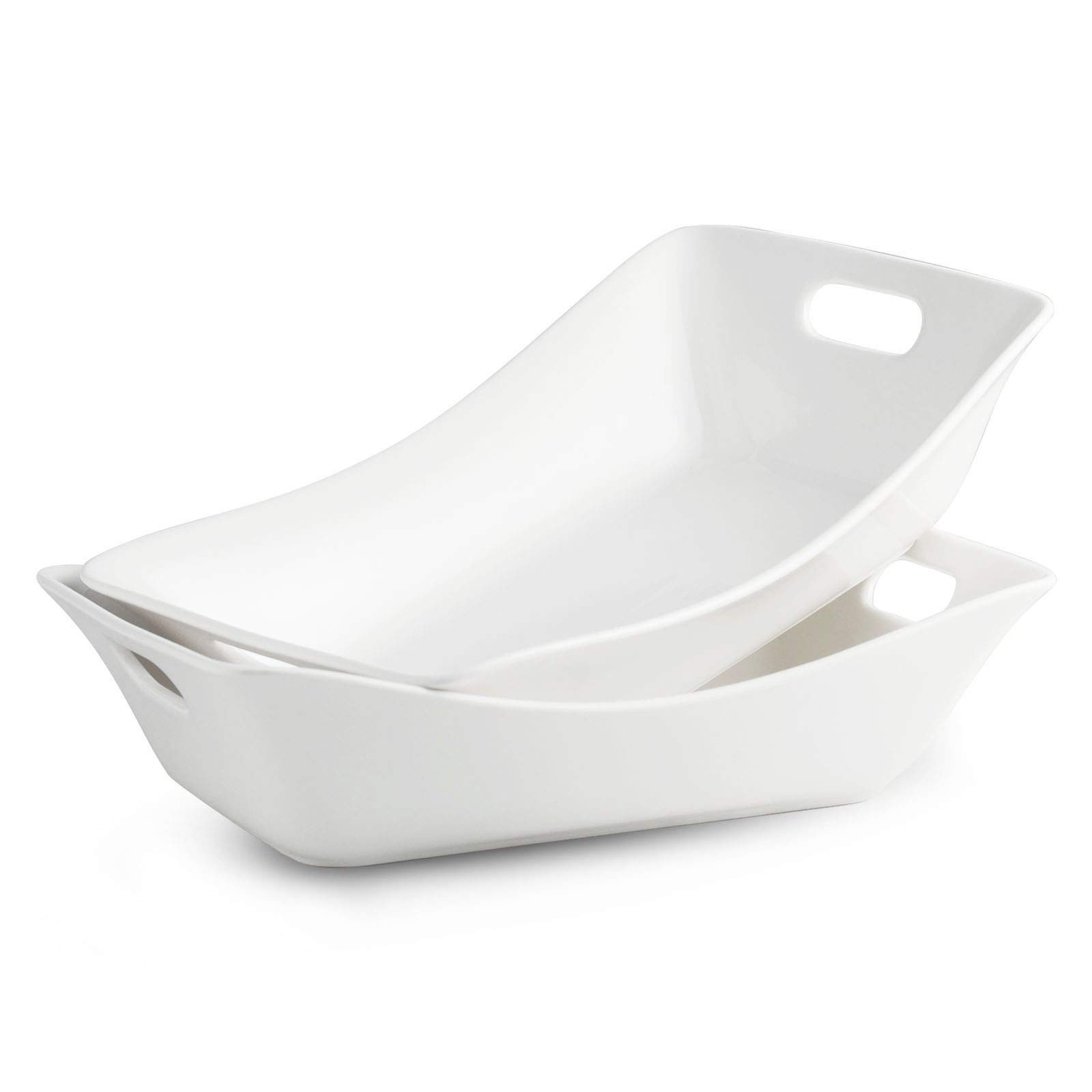 YHOSSEUN Large Serving Bowls with Handles White Serving Dishes For Entertaini…