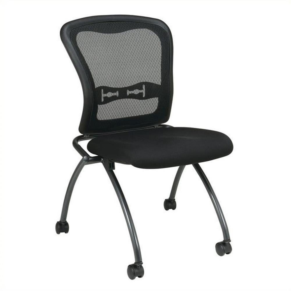 Scranton & Co Armless Folding Chair in Coal (Set of 2)