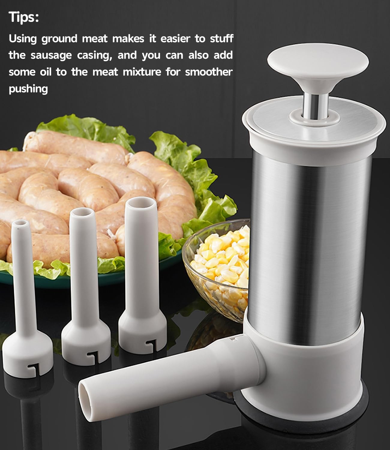 Sausage Stuffer Machine Vertical Sausage Maker, 2025 New Stainless Steel Homemad