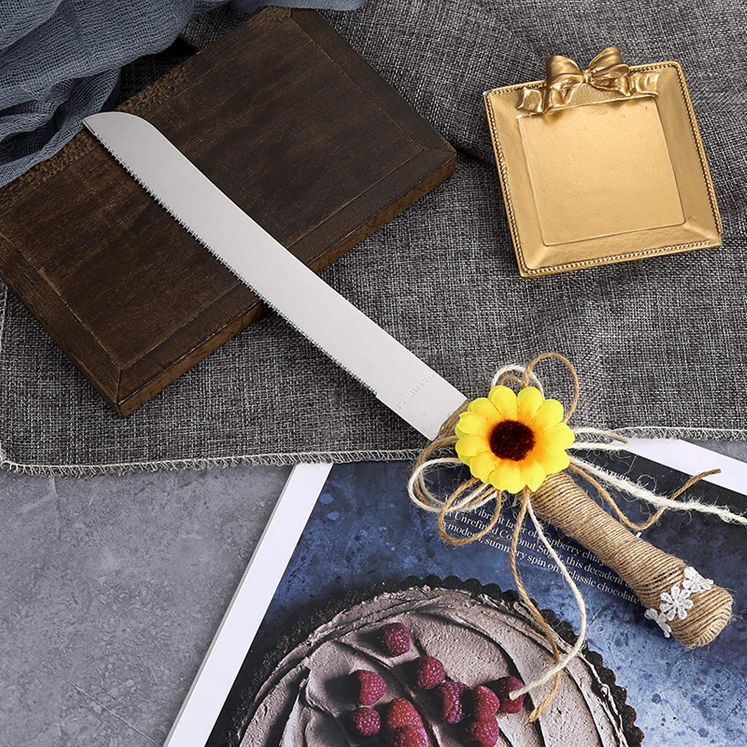 Tang Song Cake Knife And Server Champagne Glasses Sets Resin Plastic Handle