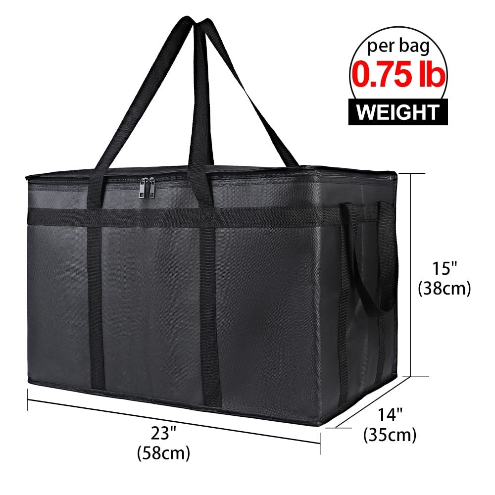 3X-Large Thermal Insulated Food Delivery Bag – Hard Bottom Catering Cooler for H