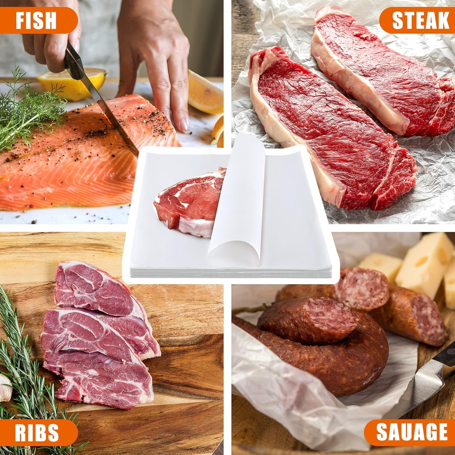 Sublimation White Butcher Paper Disposable Butcher Paper Sheets Square Meat S…