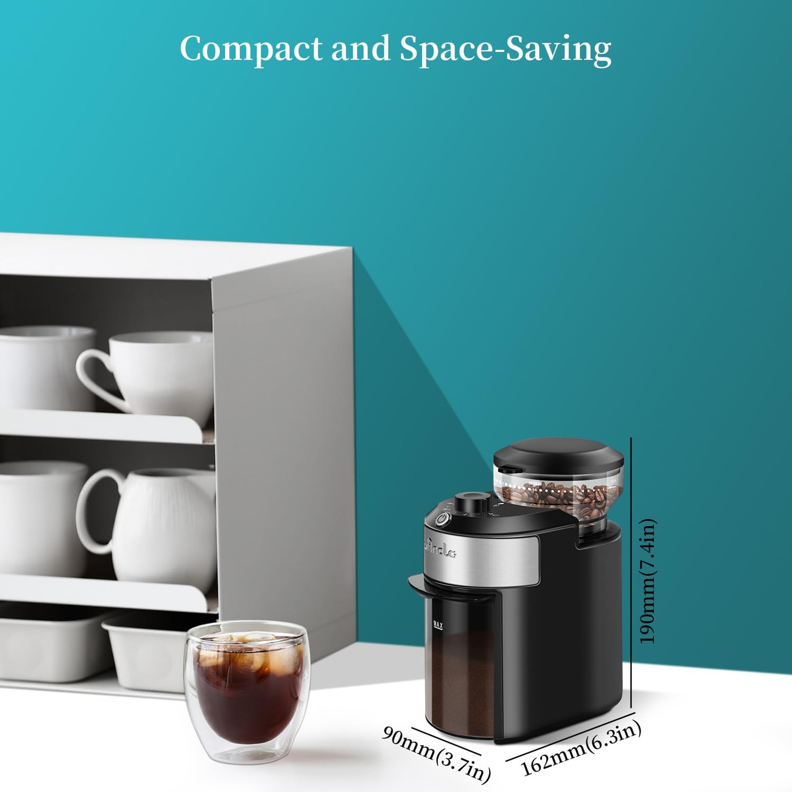 Wancle Burr Coffee Grinder Flat Burr Coffee Grinder with 28-Setting, Precise Gri