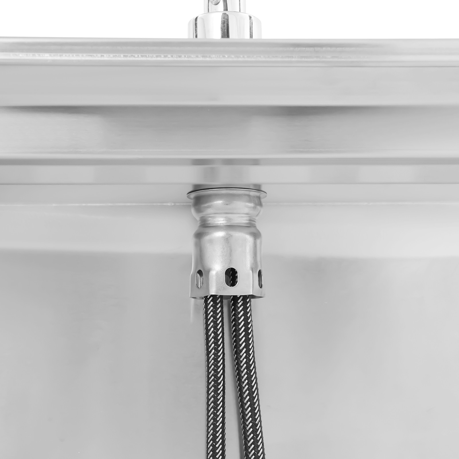 Kitchen Freestanding Stainless Steel Utility Sink w/ Cabinet Pull-Out Faucet