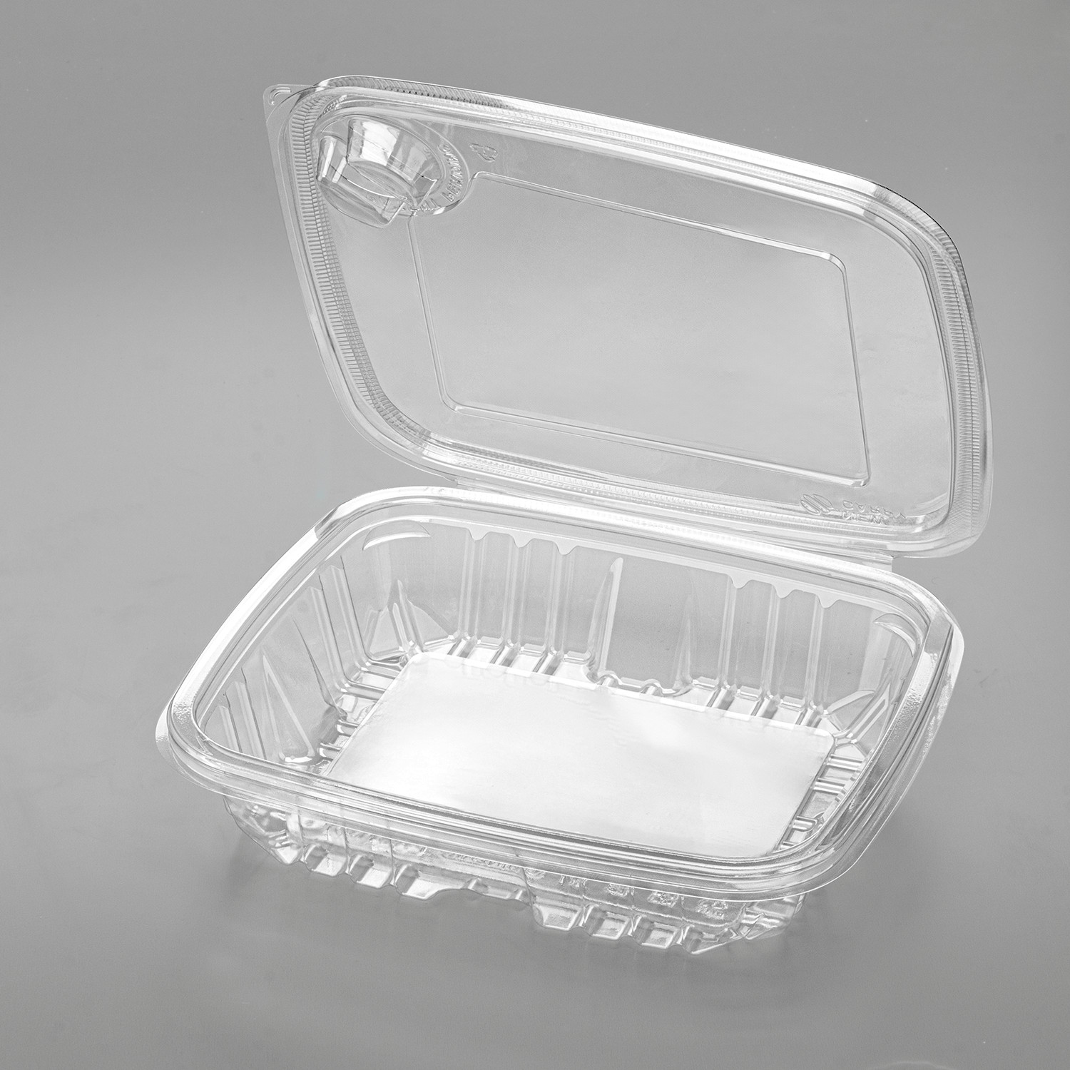 Karat 36oz PET Tamper Resistant Hinged Deli Container w/Flat Lid – 150pcs