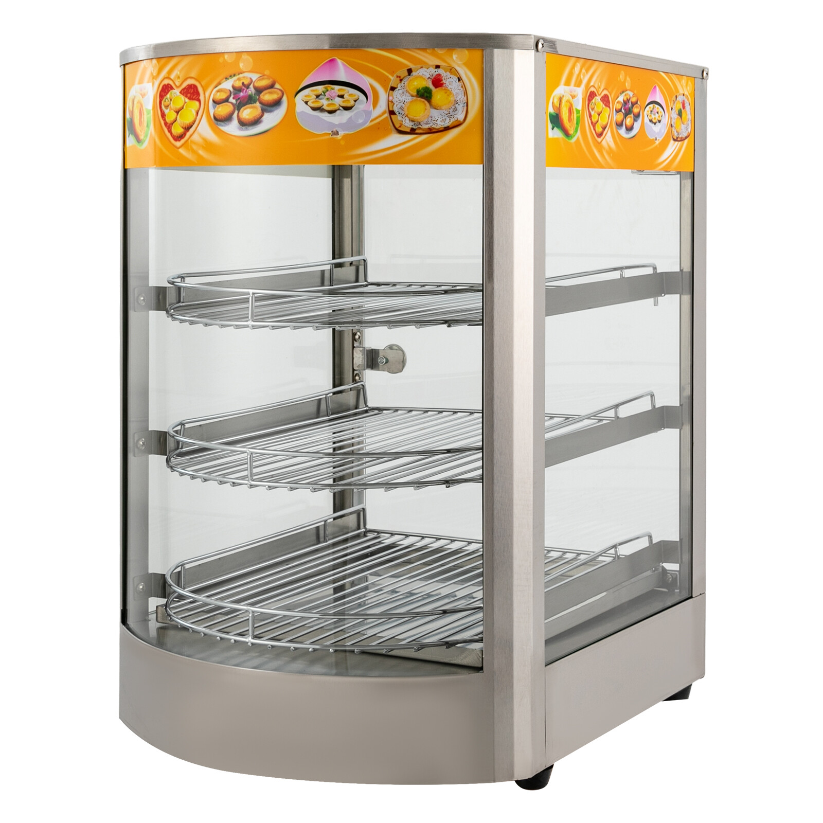 3-Tier Commercial Food Warmer Cabinet Countertop Electric Warming Display Case