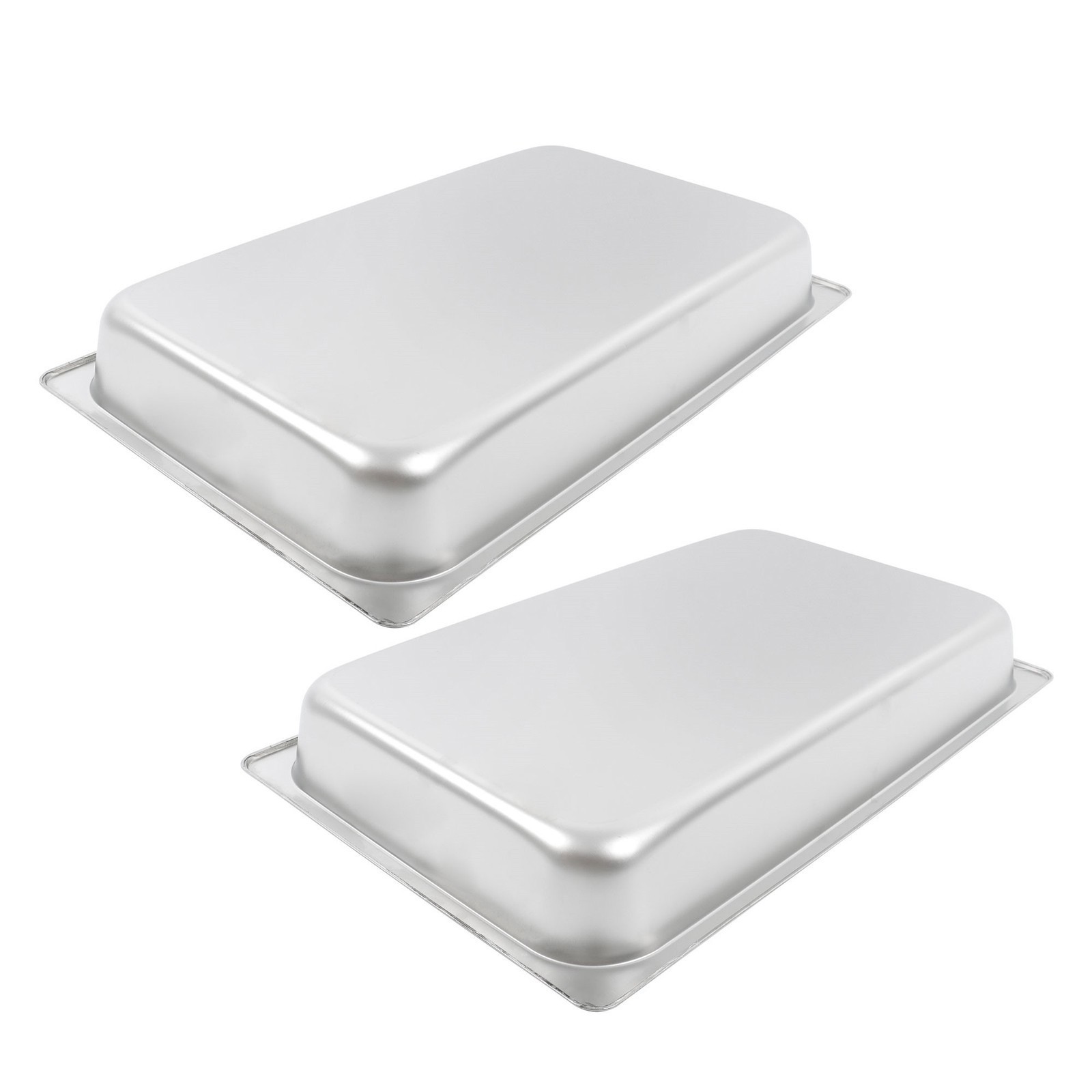 2 Pcs 1/1 Full Size 2.5″ Deep Thickened Steam Table Hotel Pans Stainless Steel