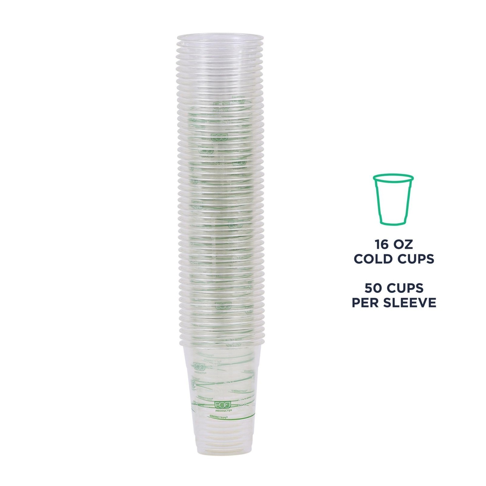 16 oz Clear Cold Cups – Plant-Based PLA Disposable for Iced Coffee, Smoothies &