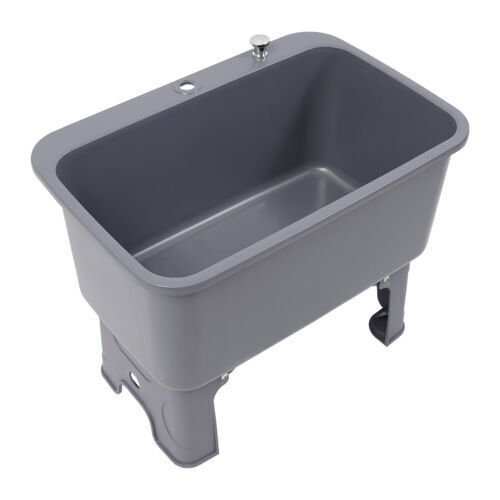 PP Freestanding Floor Mop Sink One-Piece Molded 60 × 40 × 27 cm Grey