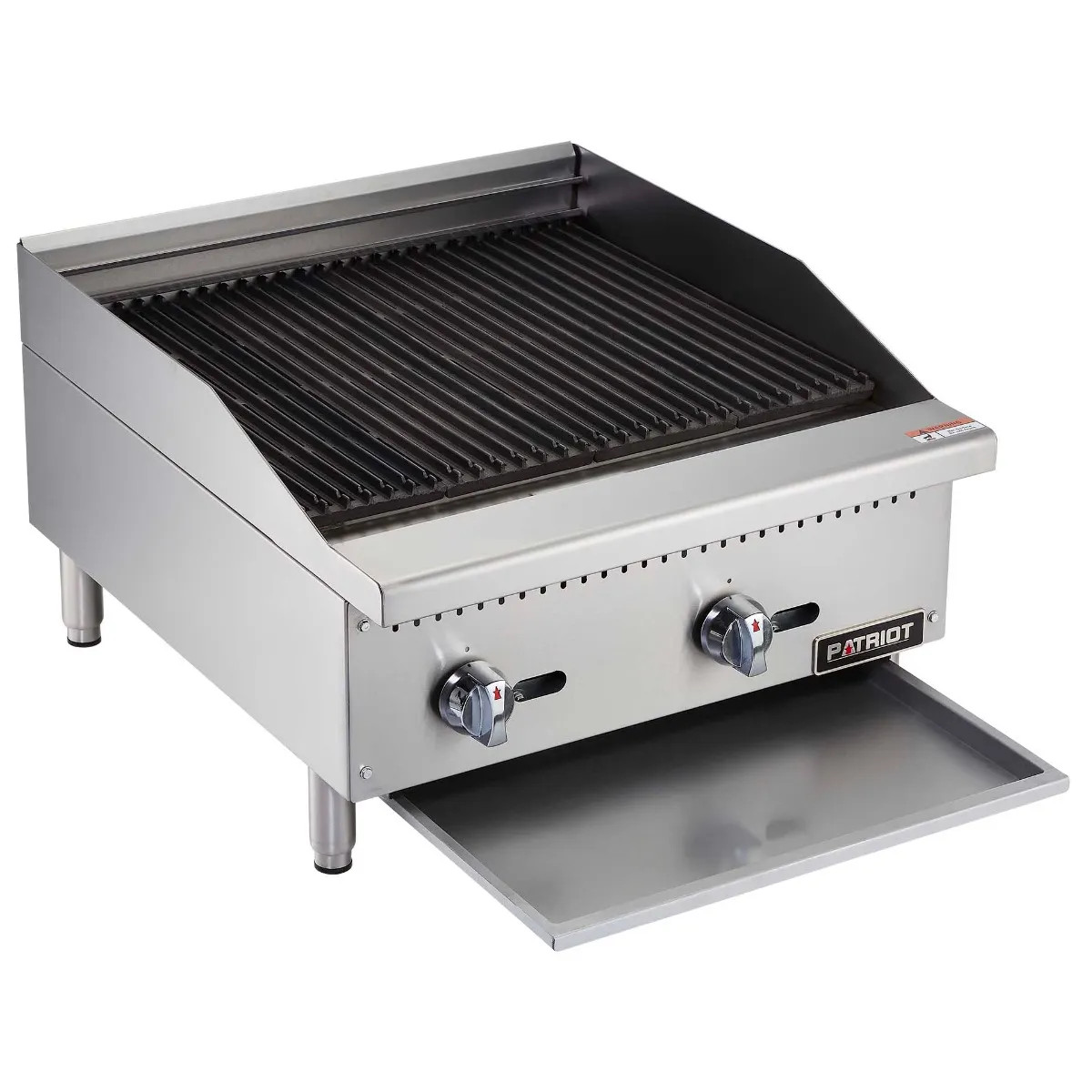 Patriot PT-CB24-M 60,000 BTU Commercial Countertop Gas Radiant Charbroiler Grill