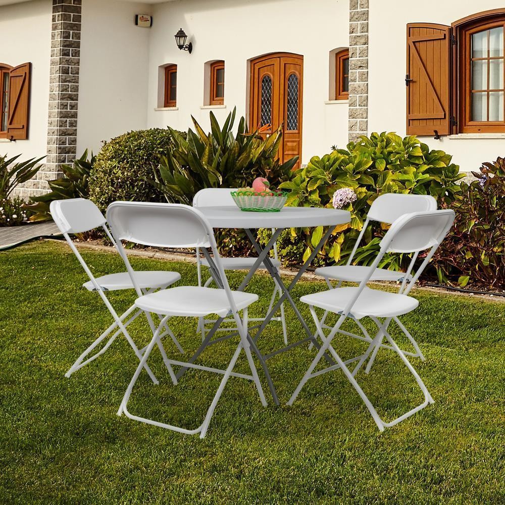 4Piece Folding Event Chairs Plastic Outdoor Chairs for Weddings Parties Banquet