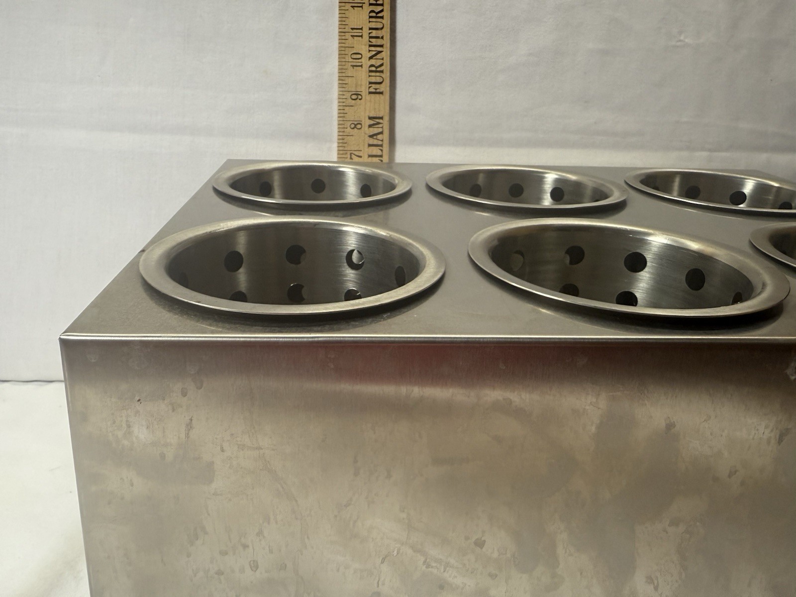 Stainless Steel Flatware Holder Commercial Silverware Organizer Storage 6 Hole