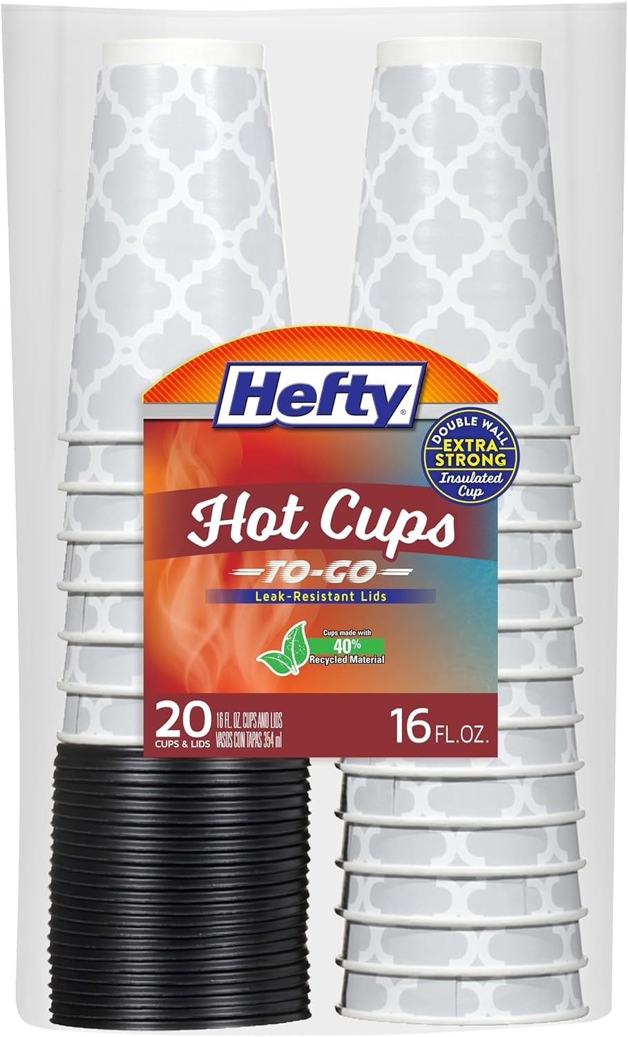 Disposable Hot Cups with Lids, Insulated Paper Coffee Cups for Tea, Cocoa and…