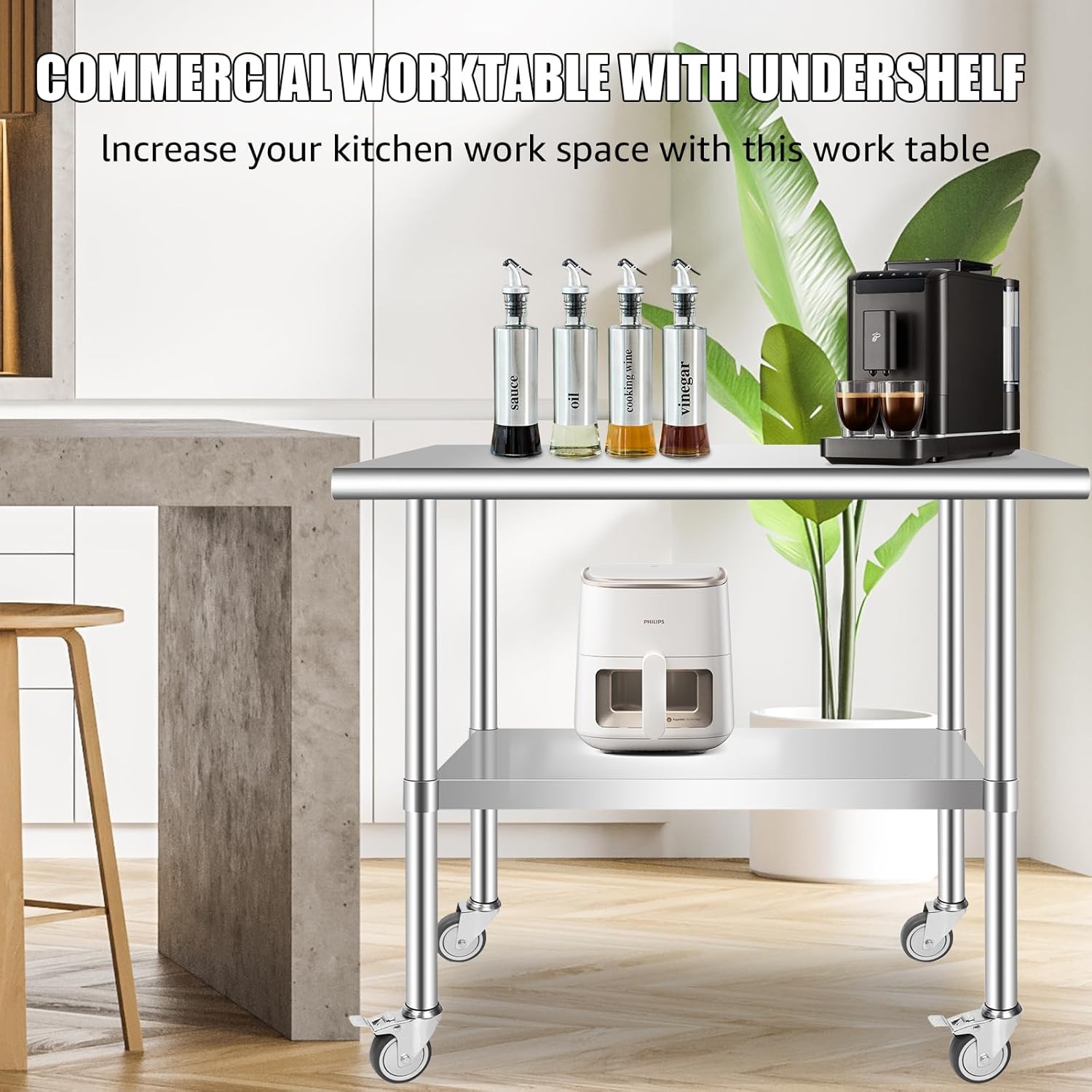 Commercial 48″x24″ Stainless Steel Work Table Room Equipment Food Prep Table