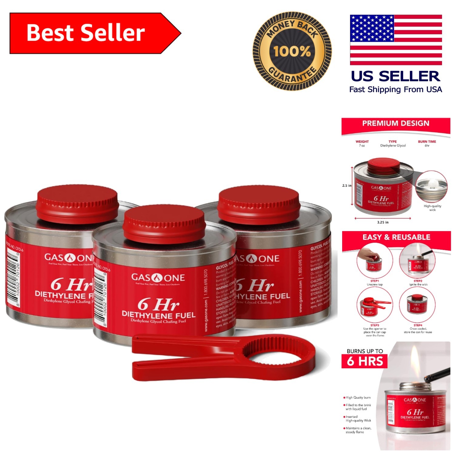 Versatile 3 Pack 6 Hour Chafing Fuel – Reliable Food Warmers with Wick Included