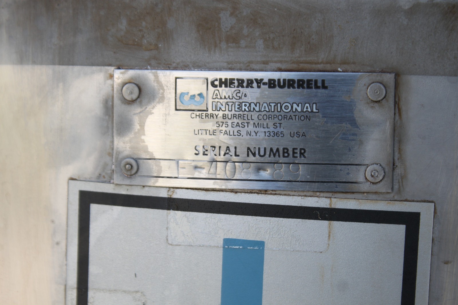Cherry Burrell Stainless Steel Pressure Tank on Wheels AS-IS