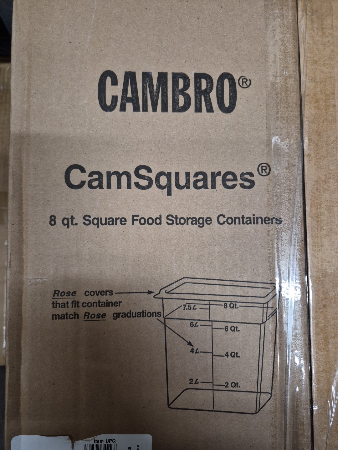 Case Of 6 New Cambro 8SFSPP190 Food Storage Container, (9559)