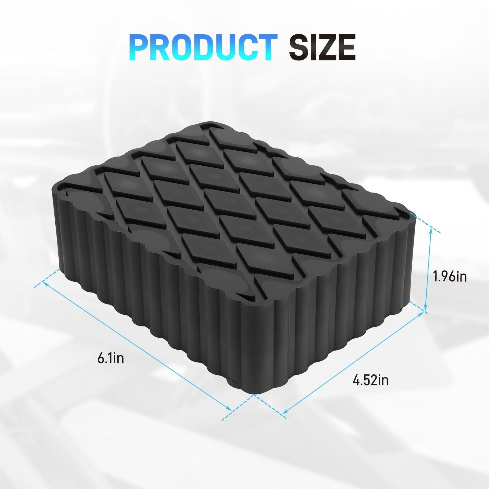 Jurplix Auto Lift Pads 4Pcs Anti-Skid Solid Rubber Spacer Block 6-3/8 X 4-3/4 X